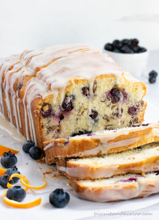 blueberry bread with slices