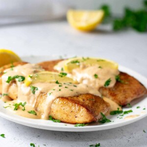 cajun cream sauce over fish.