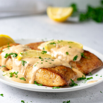 cajun cream sauce over fish.