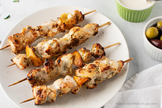 air fryer greek chicken skewers