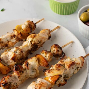 air fryer greek chicken skewers