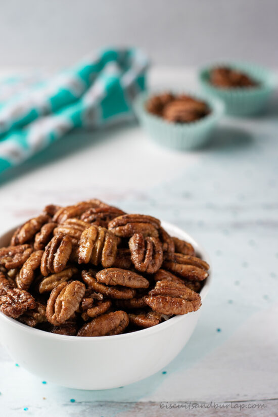 bowl of spiced pecans