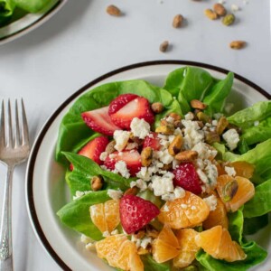 overhead shot of salad with clementines