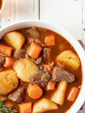 bowl of guinness beef stew.