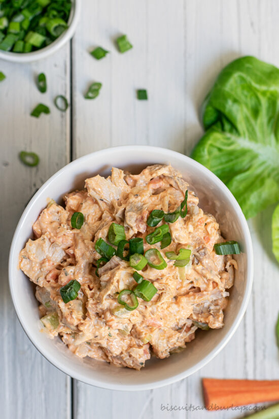 rotisserie chicken salad in bowl