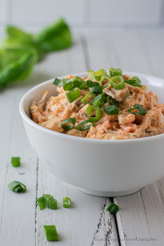 bowl of rotisserie chicken salad