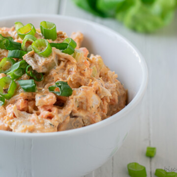 bowl of rotisserie chicken salad