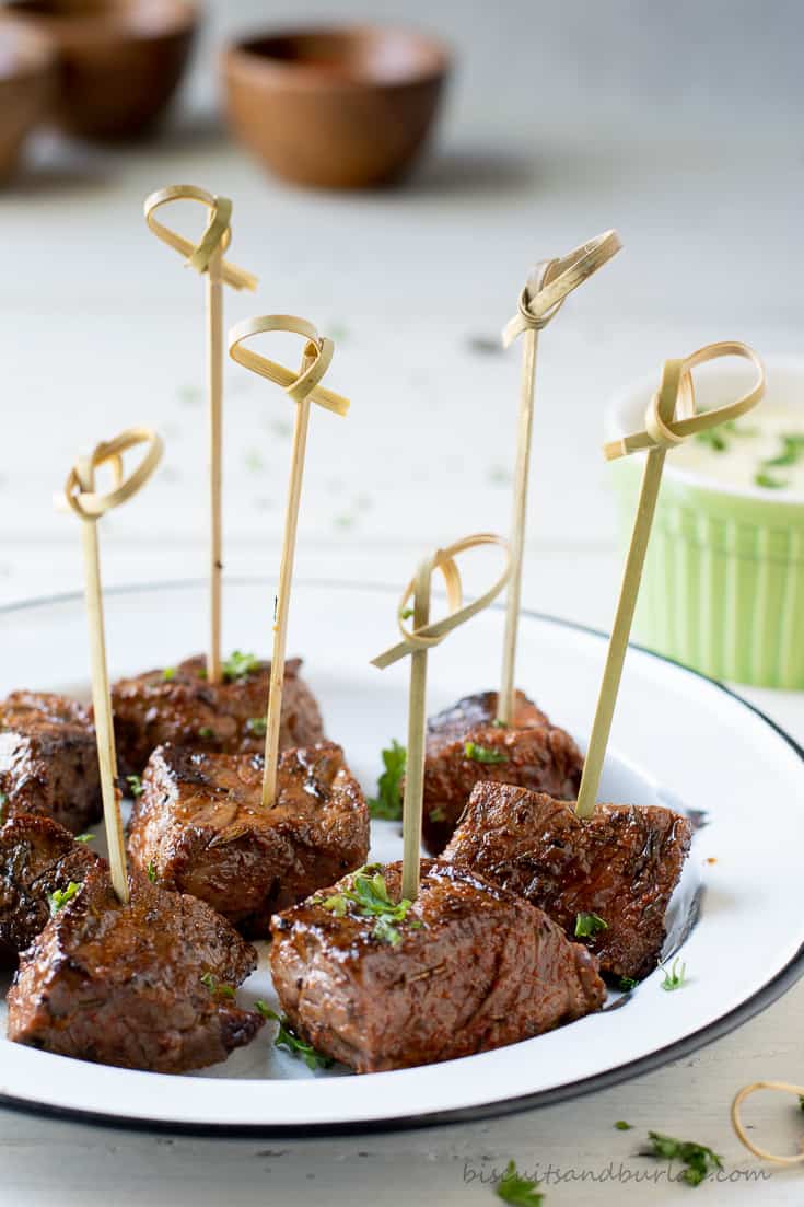 a few cajun steak bites on plate