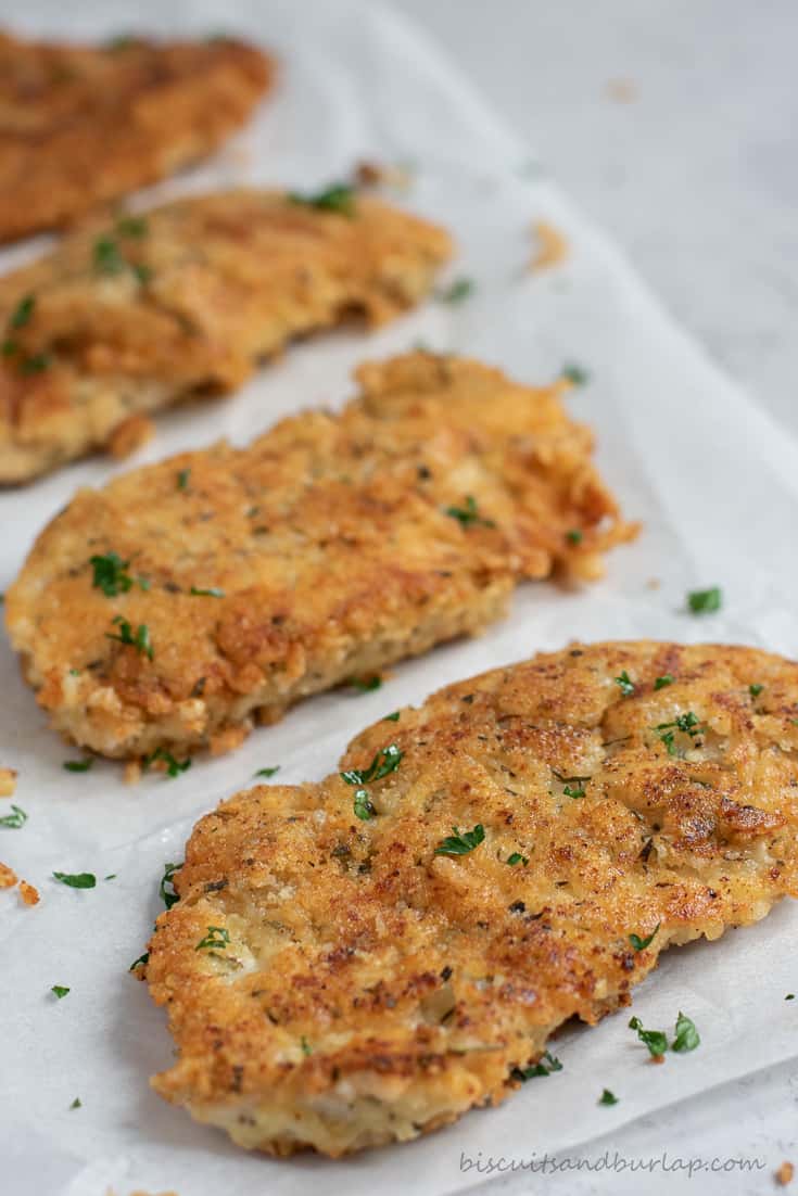 Keto parmesan crusted chicken