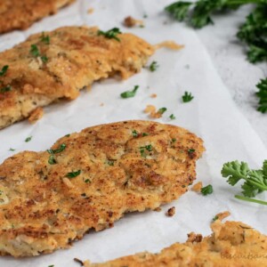 Keto parmesan crusted chicken