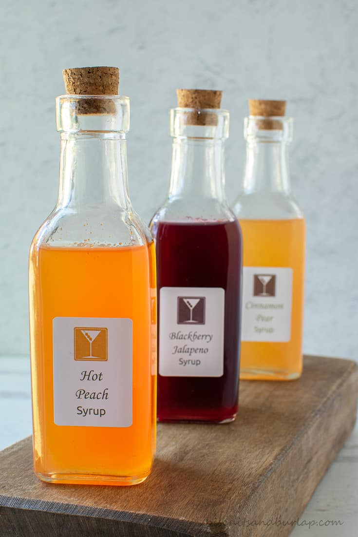 3 bottles of syrups for cocktails