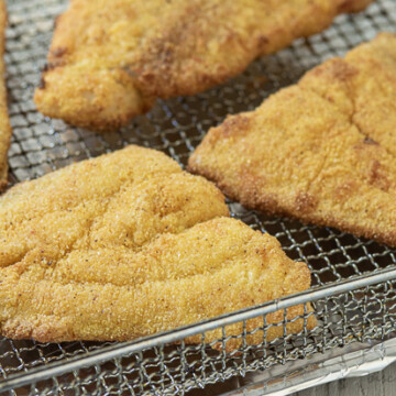 air fried catfish on basket