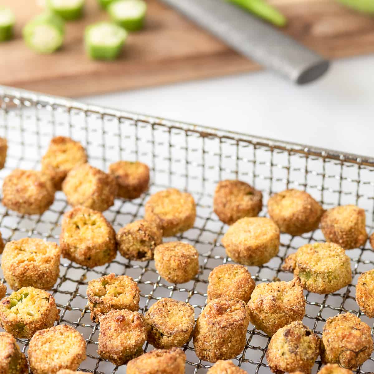 okra cooked in air fryer.