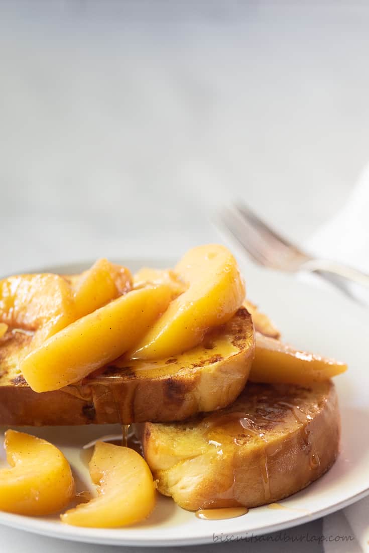 caramelized peaches over french toast