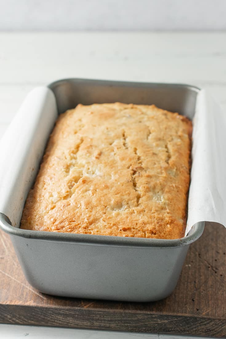 hummingbird bread in loaf pan