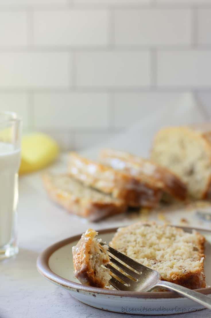 close up bite of hummingbird bread