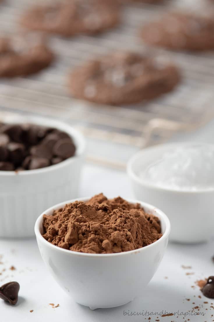 ingredients for double chocolate chip cookies