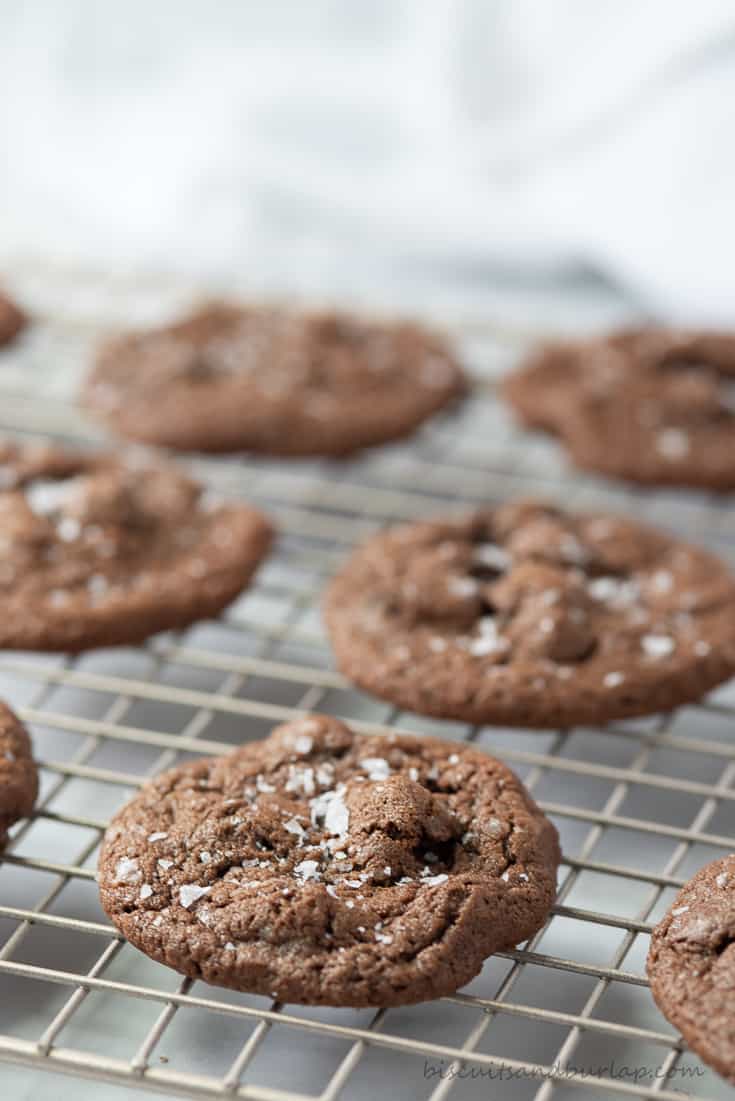 double chocolate chip cookie with Maldon Salt