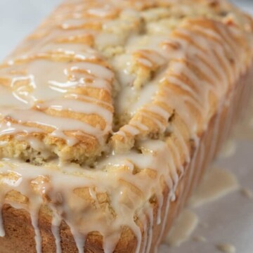 peach bread with glaze
