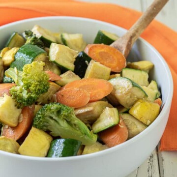 bowl of smoked vegetables