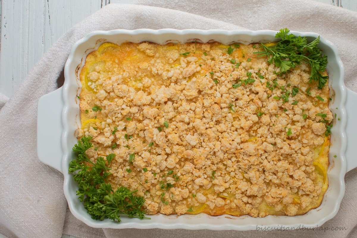 Keto Squash Casserole Biscuits & Burlap