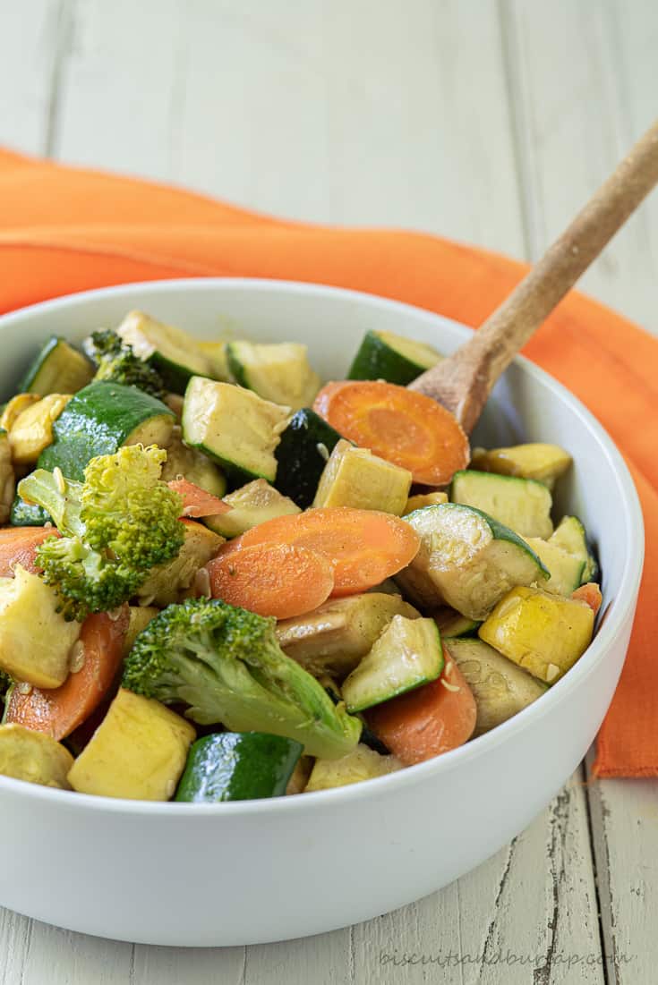 bowl of smoked vegetables