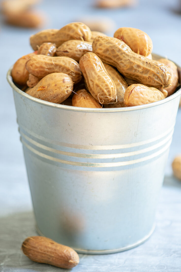 bucket of cajun boiled peanuts