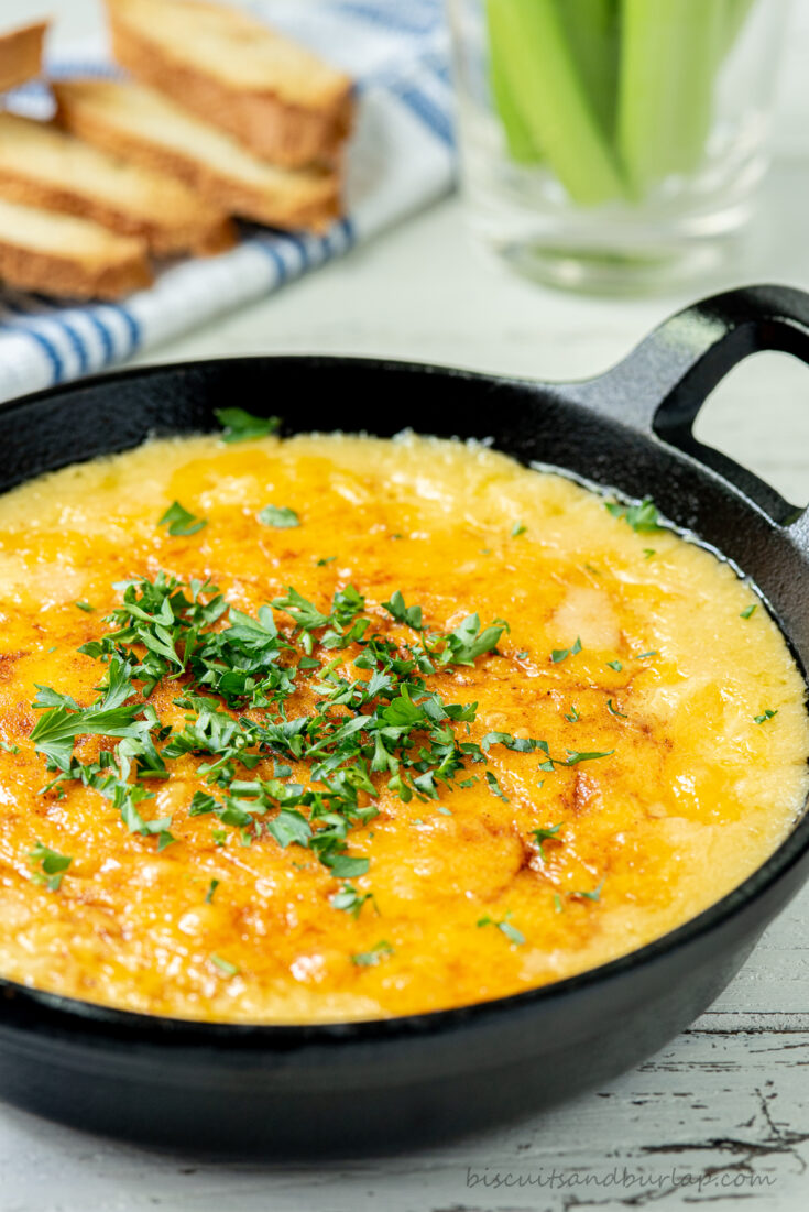 crab au gratin with crostini & celery