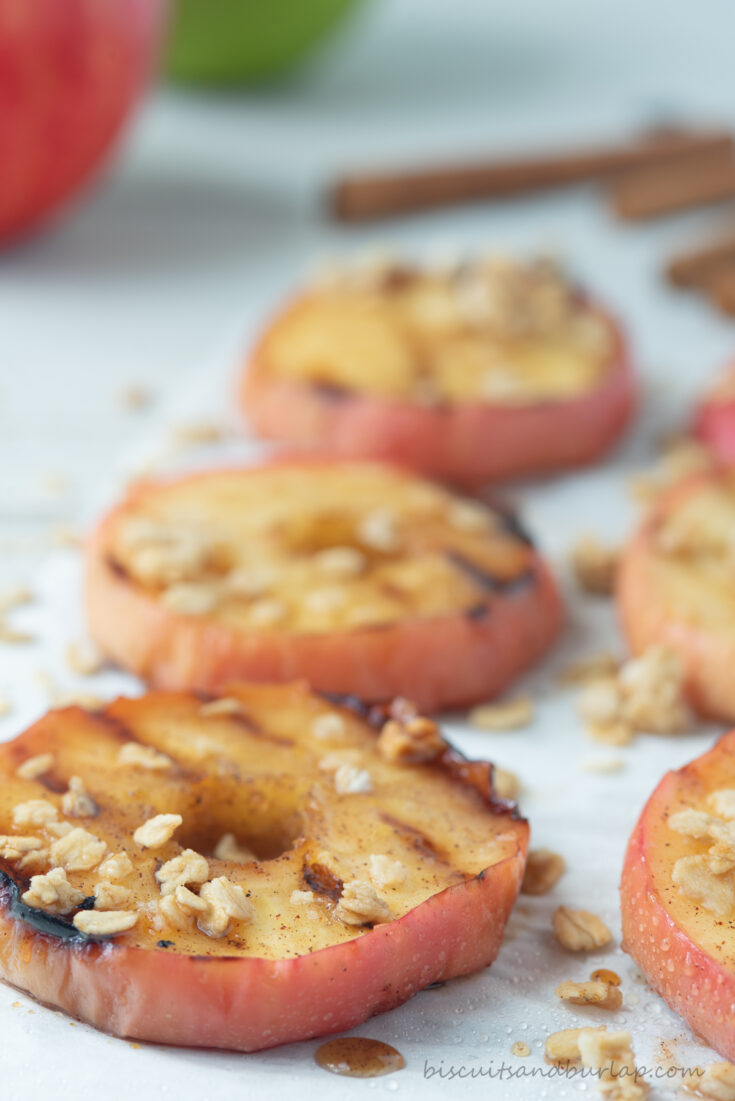 grilled apples topped with granola