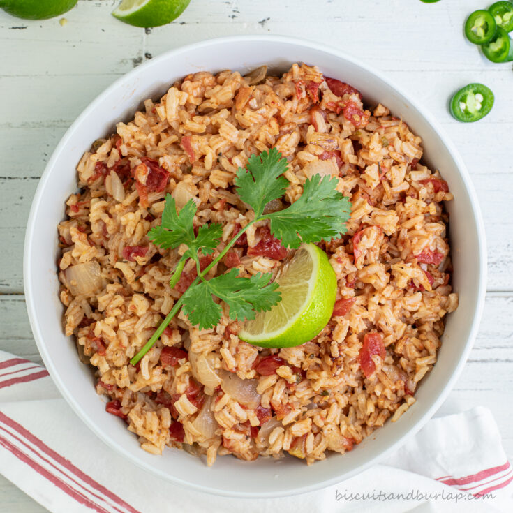 Easy and Spicy Mexican Rice - Biscuits & Burlap
