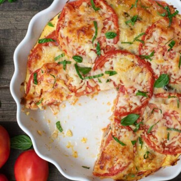 overhead shot of tomato pie
