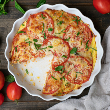 overhead shot of tomato pie