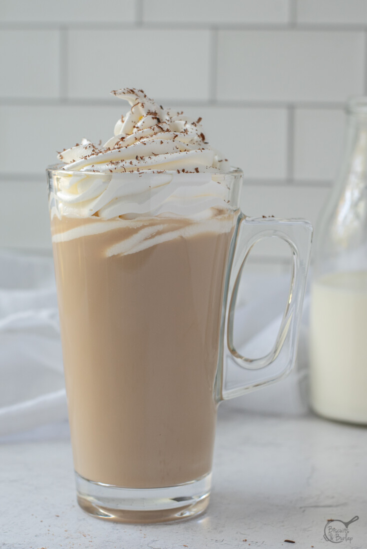 The best Starbucks copycat white chocolate mocha with whipped cream