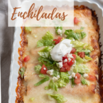 pin for low carb enchiladas with toppings and title