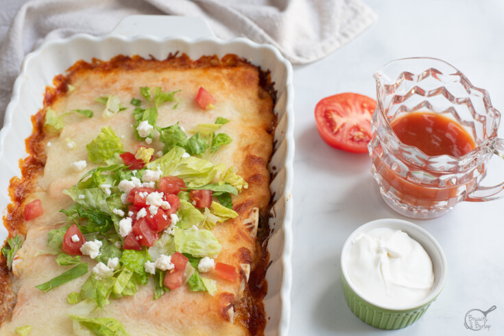 low carb enchiladas with toppings and extra sauce