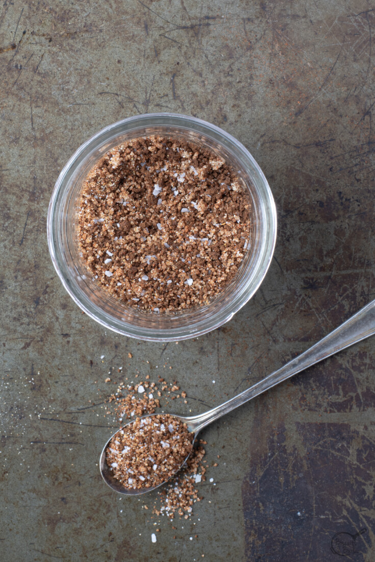 overhead shot of pork coffee rub