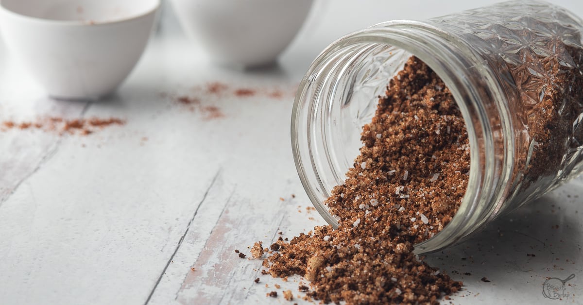 Facebook image of coffee rub spilling out of jar