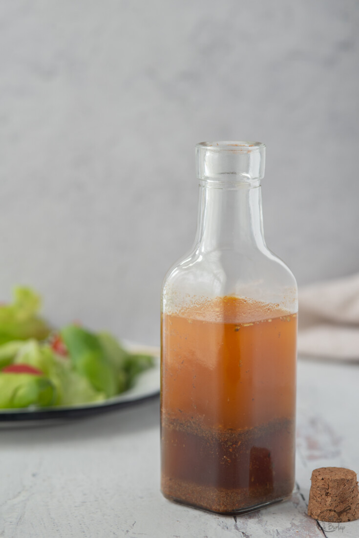 bottle of southwest vinaigrette with cork out