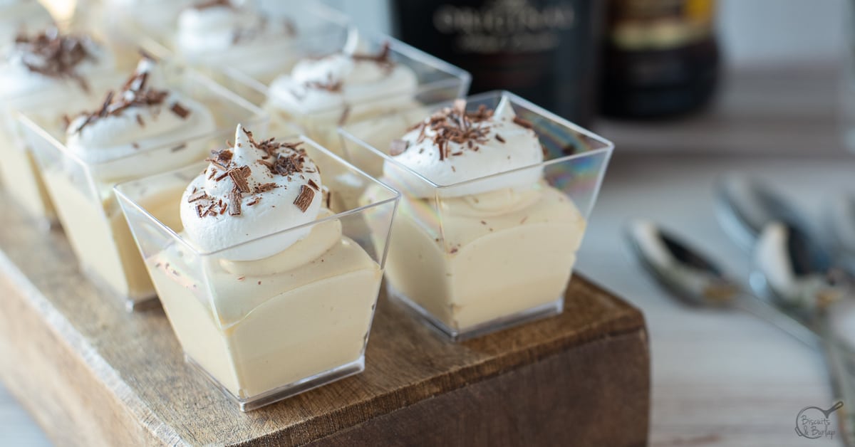 Mudslide Pudding Shots with Baileys and Kahlua