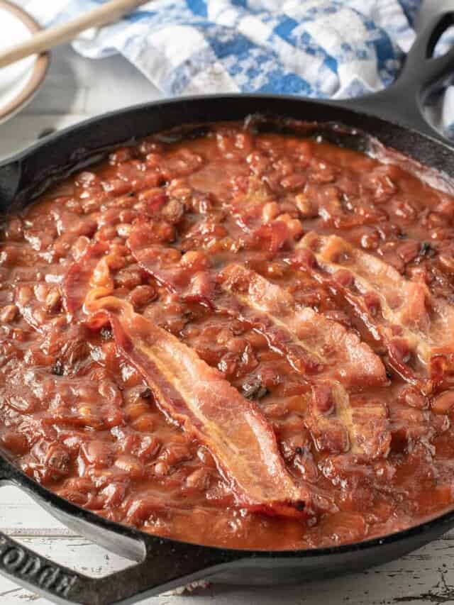 EASY BAKED BEANS WITH BACON Biscuits & Burlap