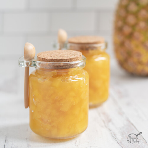 two small jars of pineapple confit.