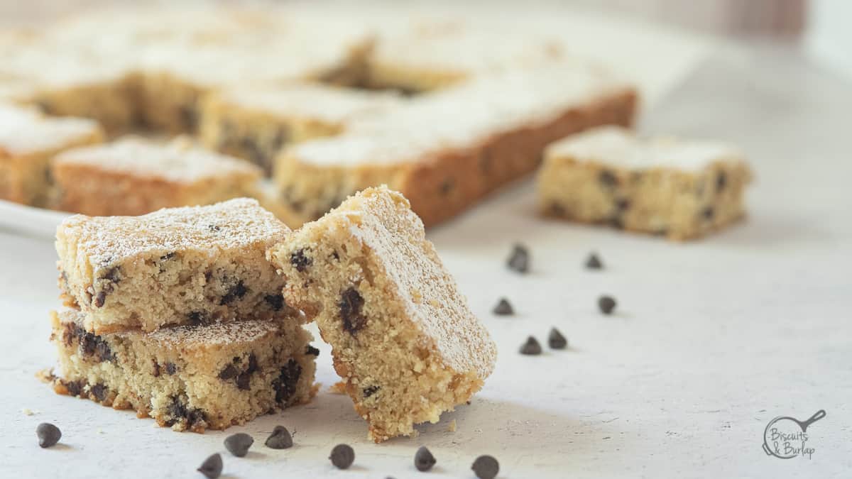 Buttermilk Bars with Chocolate Chips Biscuits & Burlap