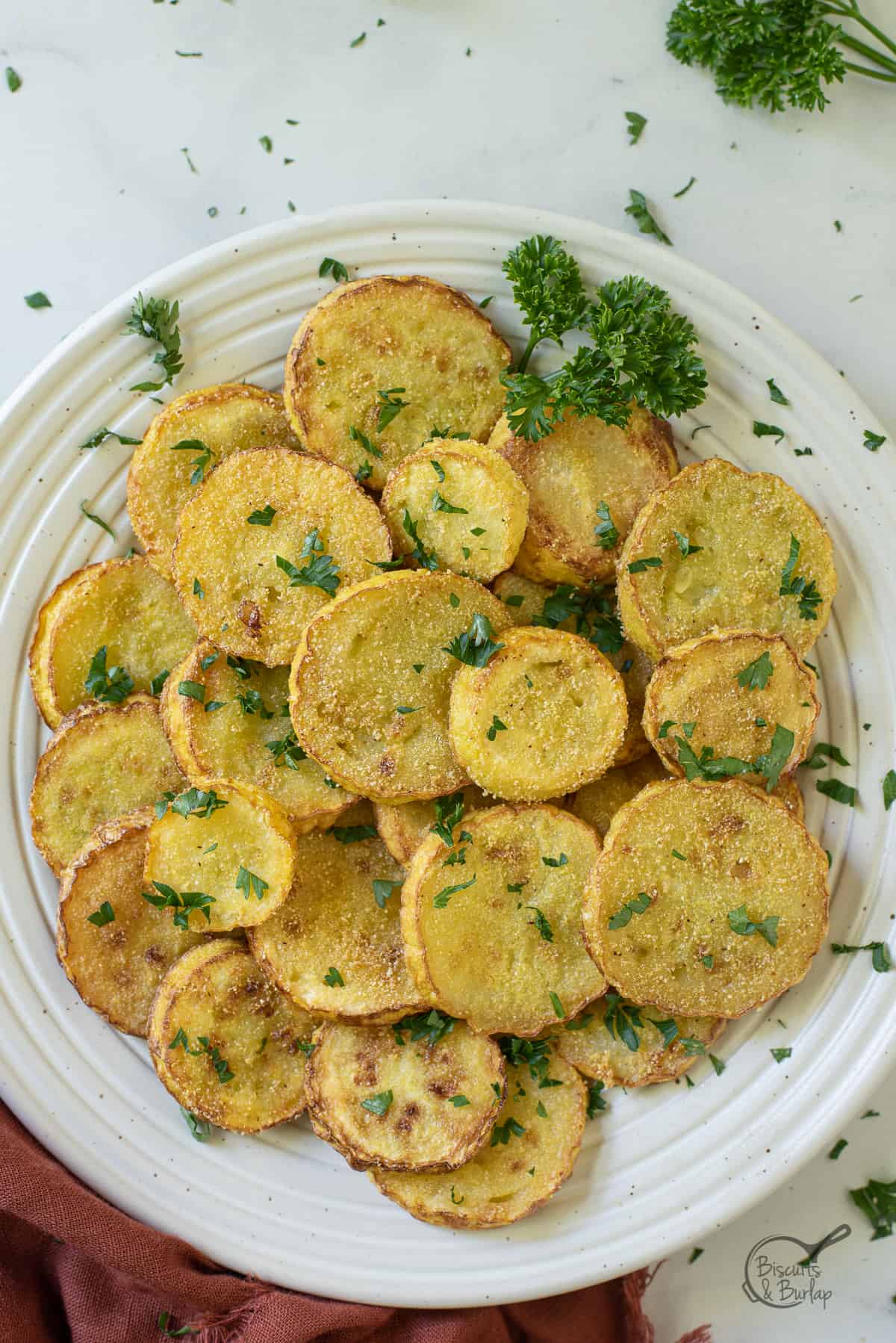 plate of southern fried squash.
