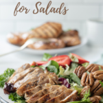 pin image of grilled chicken for salad.