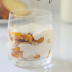 pin image of peach trifles.