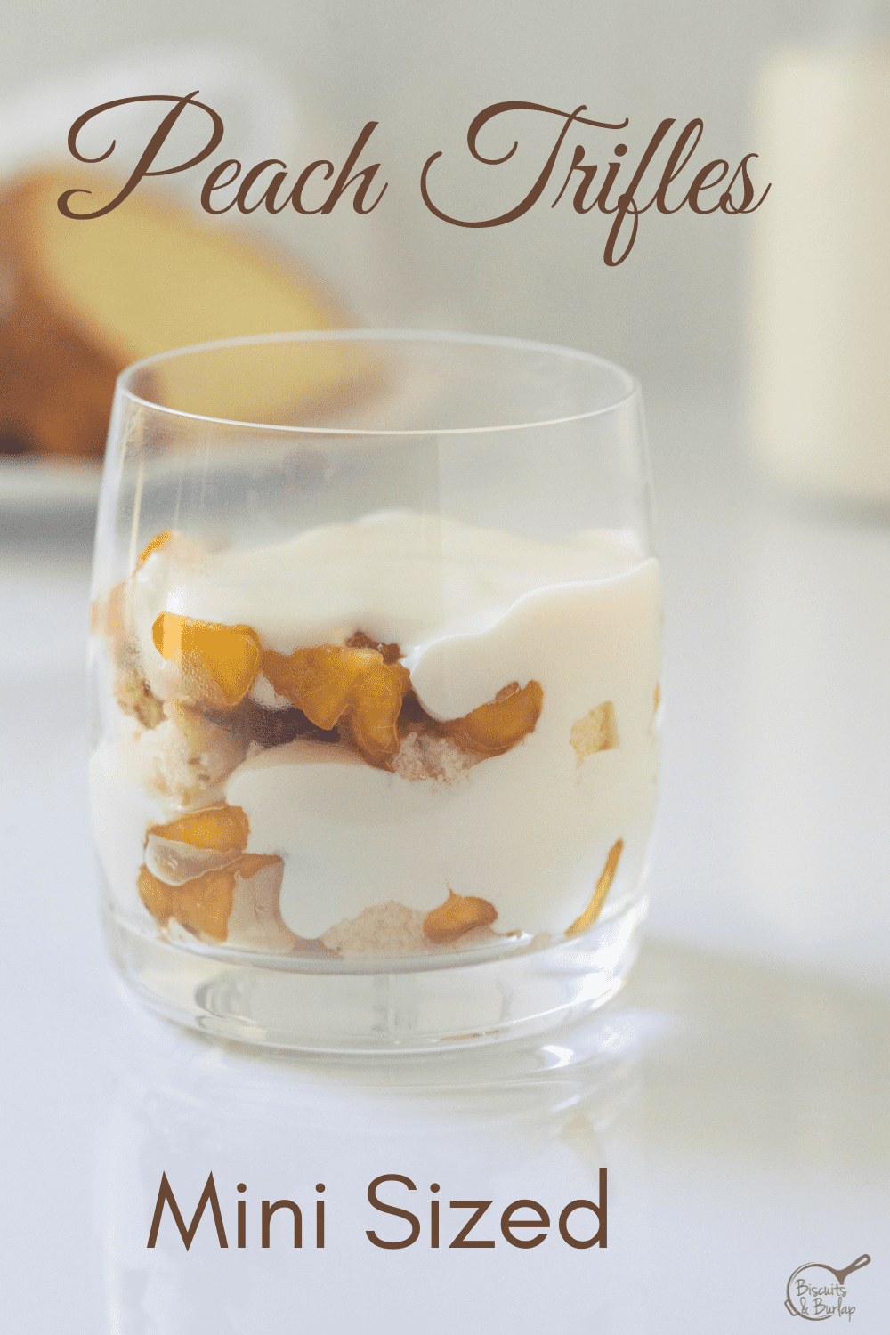 pin image of peach trifles.