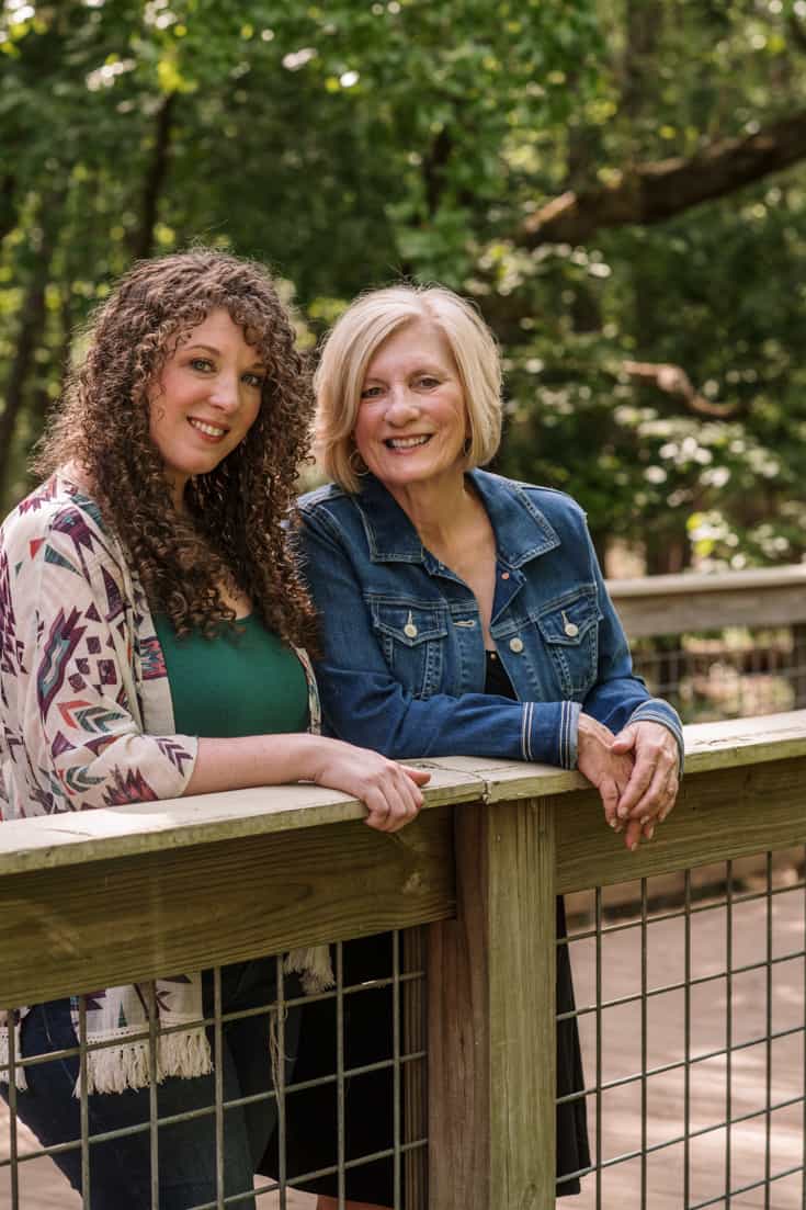 Sara and Pam on bridge.