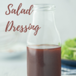 Barbecue Salad Dressing in small milk bottle with title text overlay