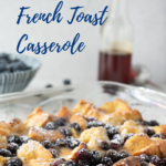 pin image of brioche french toast casserole.