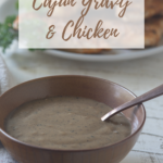 pin image of chicken in back and gravy in front